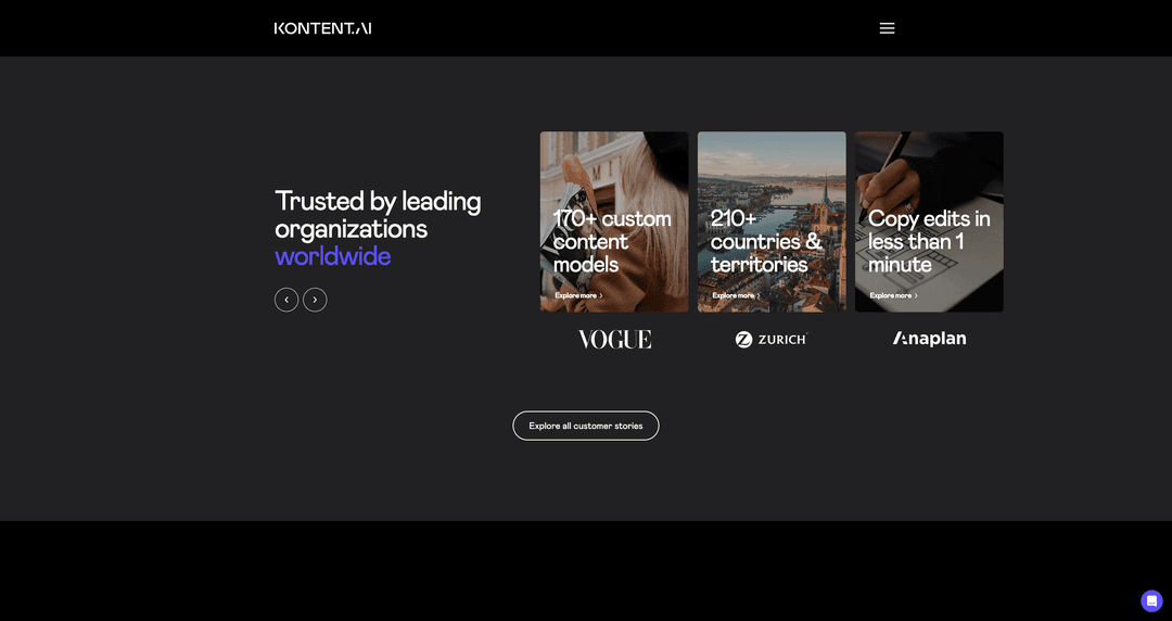 Kontent.ai interface