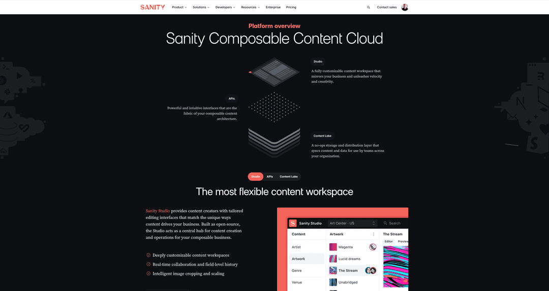 Sanity interface