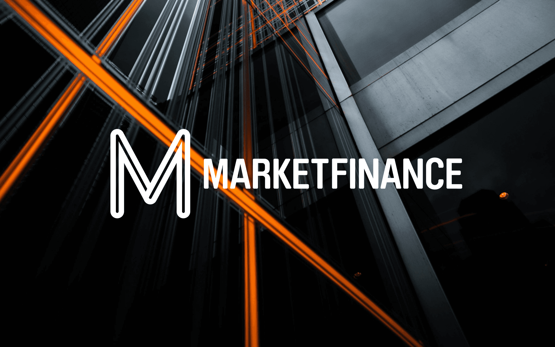 MarketFinance logo over dark skyscraper facade