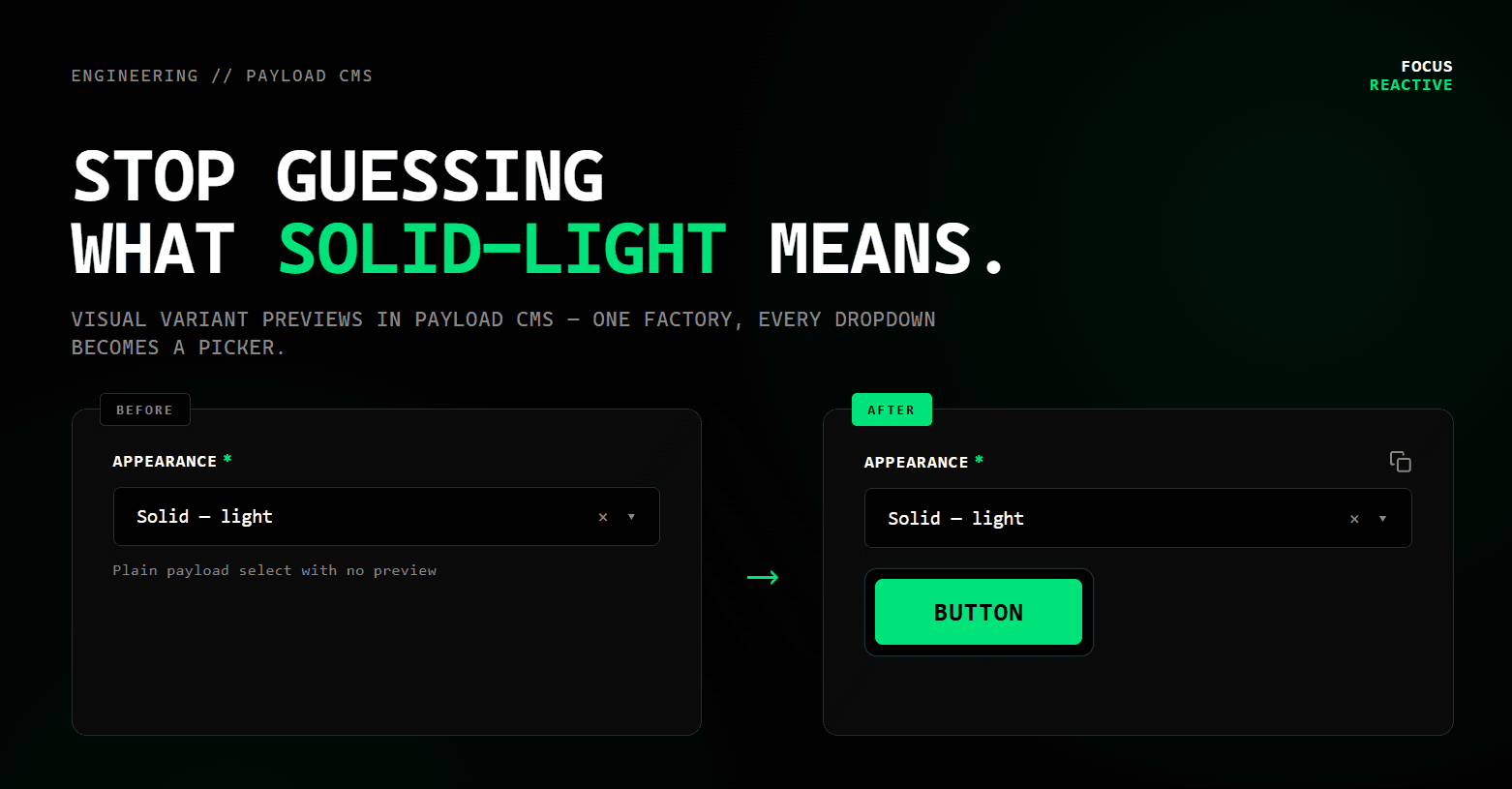Component design preview in Payload CMS 