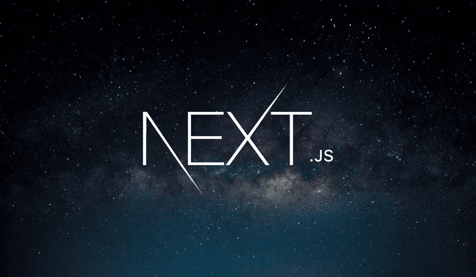 Next.js logo on a starry night sky background