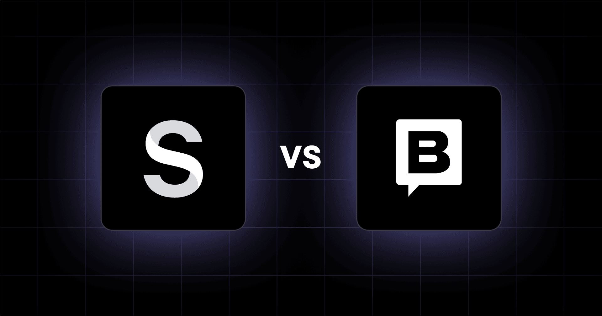 Sanity vs Braze logos comparison on dark grid background