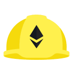 Hardhat logo with yellow hard hat and Ethereum diamond symbol
