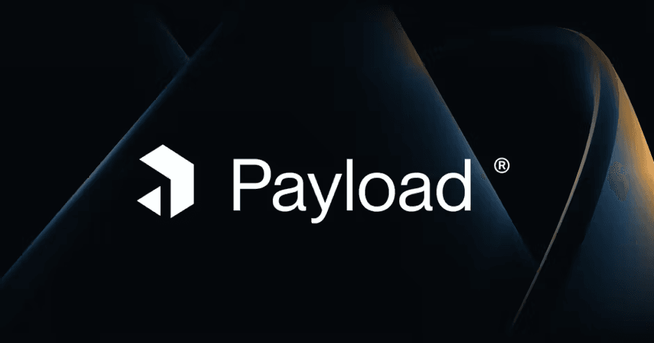 Payload CMS logo on dark abstract background