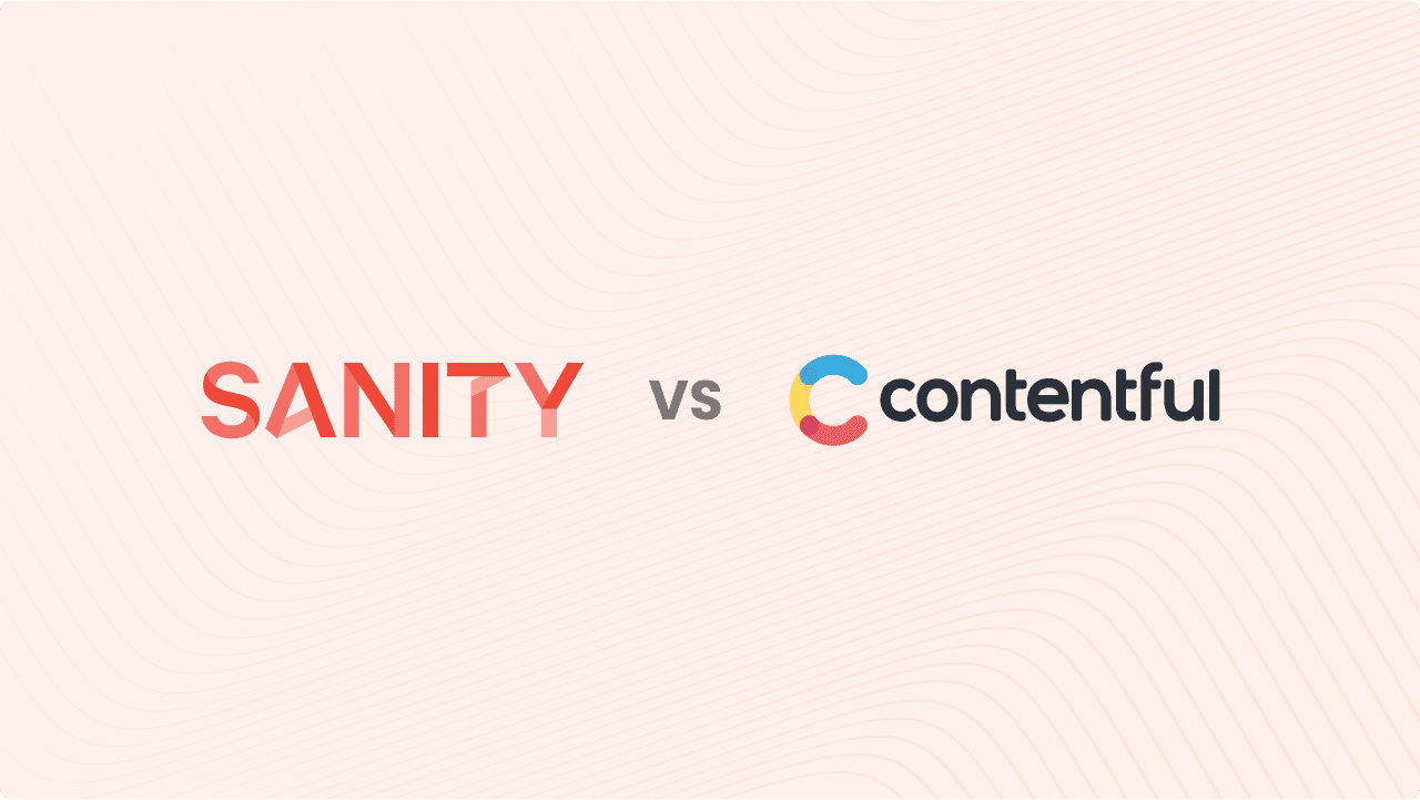 Sanity vs Contentful logos comparison on light pink background