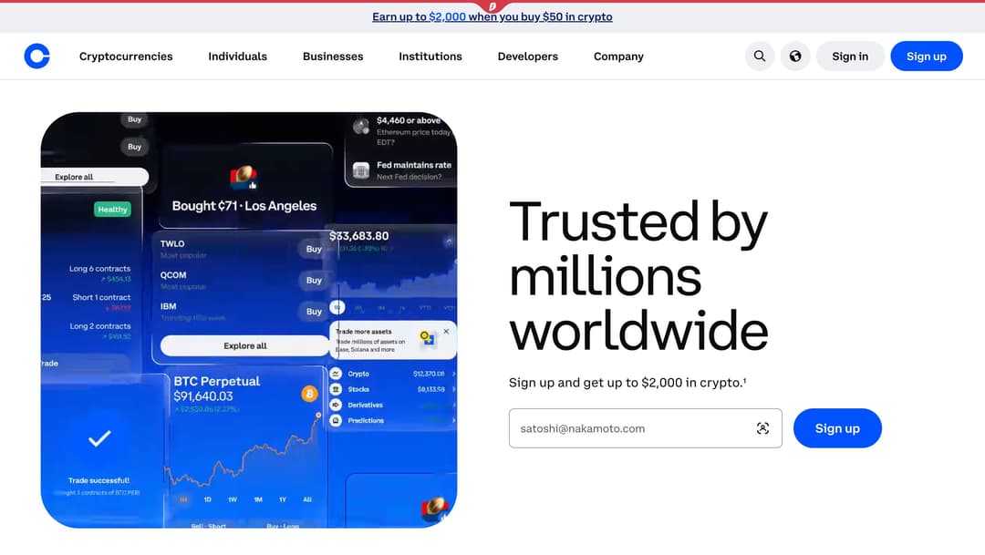 Coinbase main page