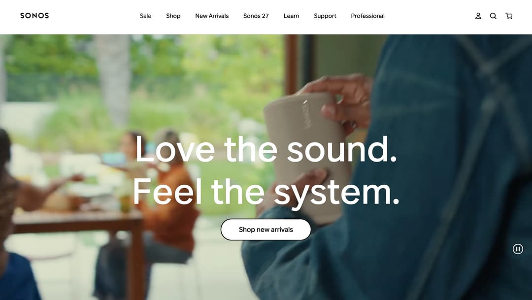 sonos main page