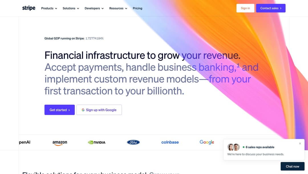 Stripe Main Page