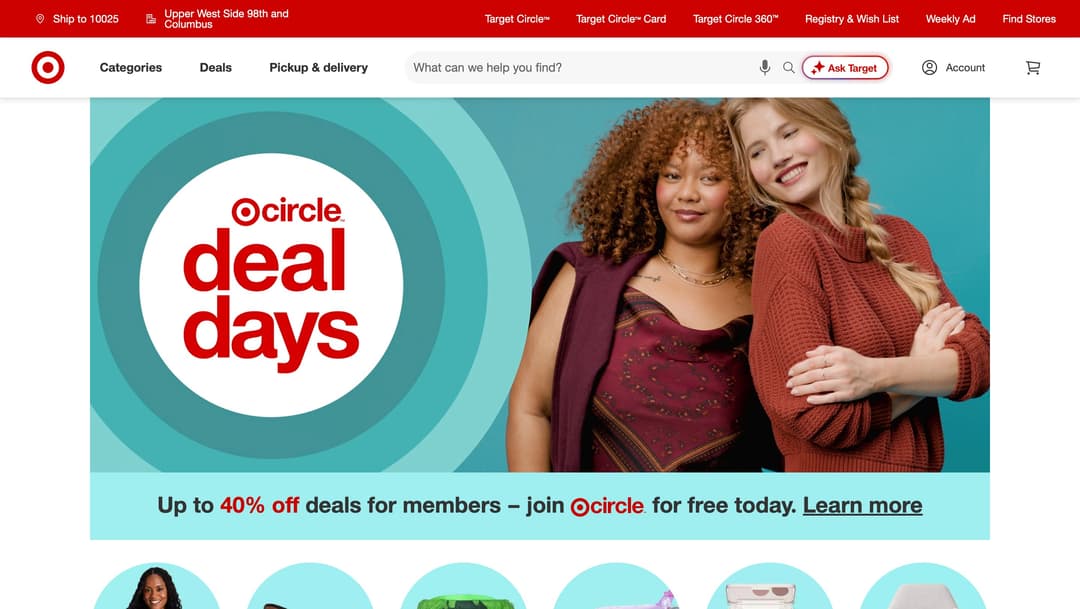 Target main page