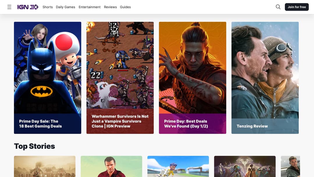 IGN main page