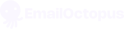 EmailOctopus logo with octopus icon in white on dark background