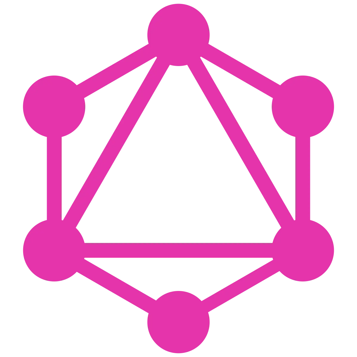 GraphQL logo with pink hexagonal graph nodes and connections