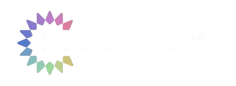 FuturePossible logo with colorful pinwheel on light background