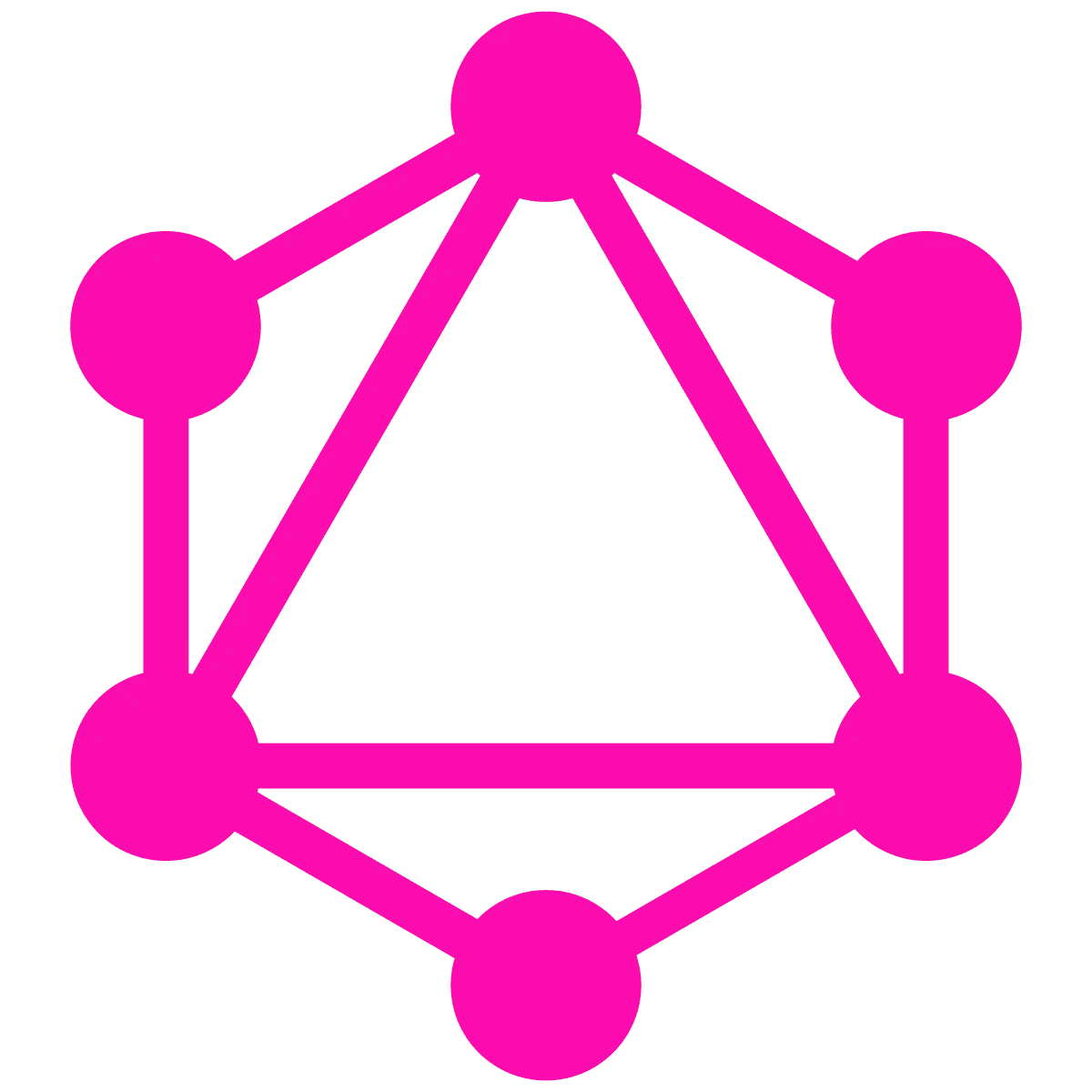GraphQL logo with pink hexagonal graph nodes and connections
