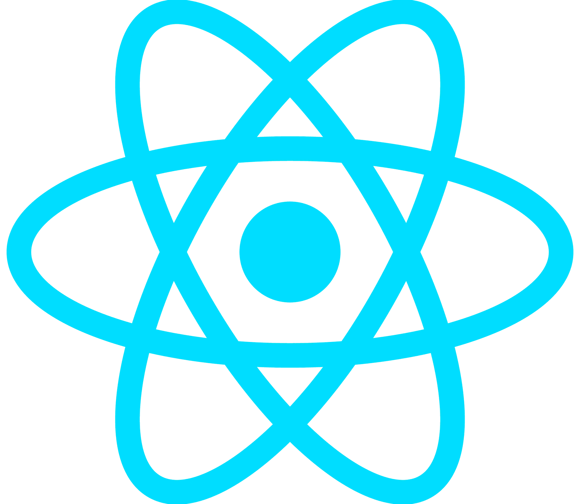 React logo with cyan atom symbol on white background