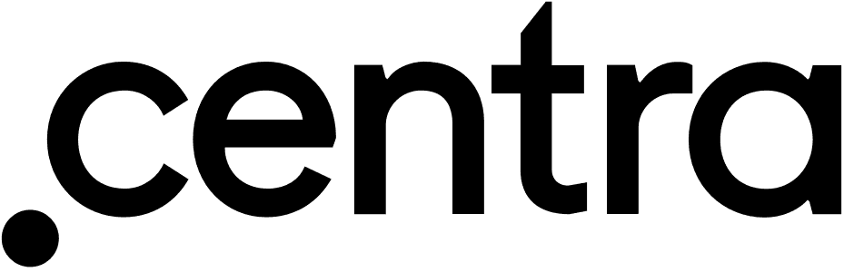 Centra logo in black text with dot accent