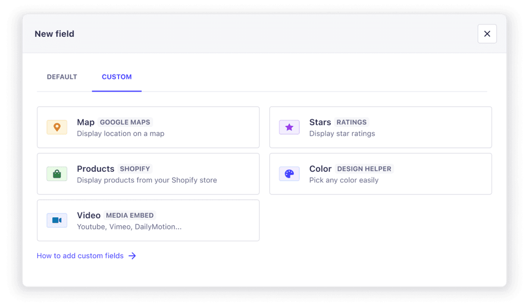 Strapi custom fields