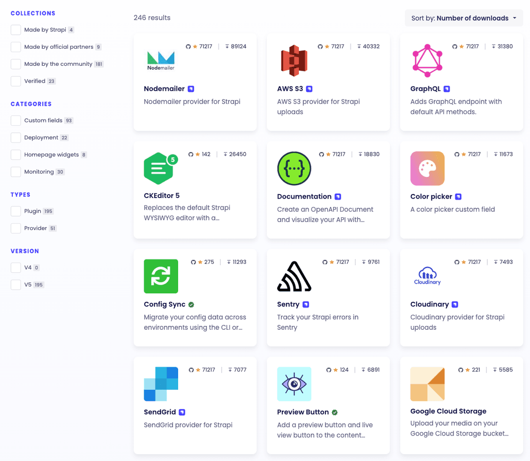 Strapi plugins marketplace