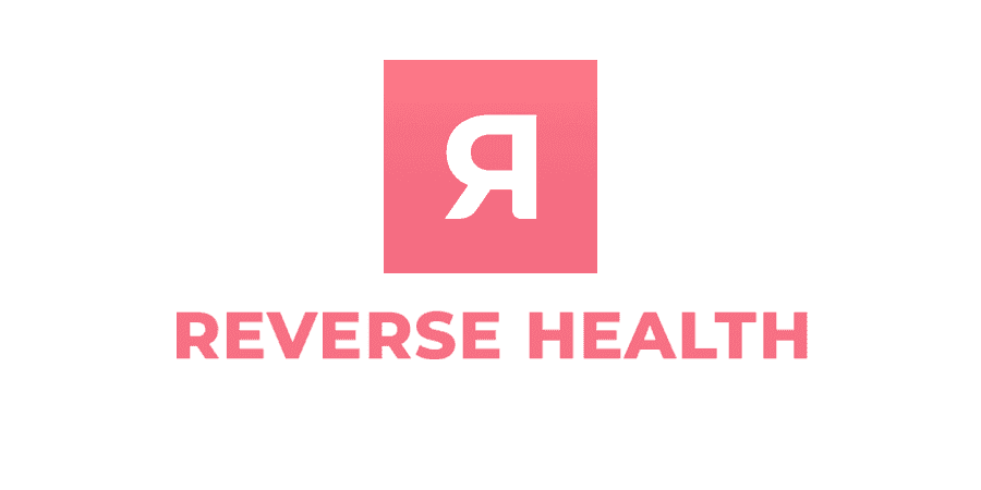 Reverse Health logo with pink R icon on white background