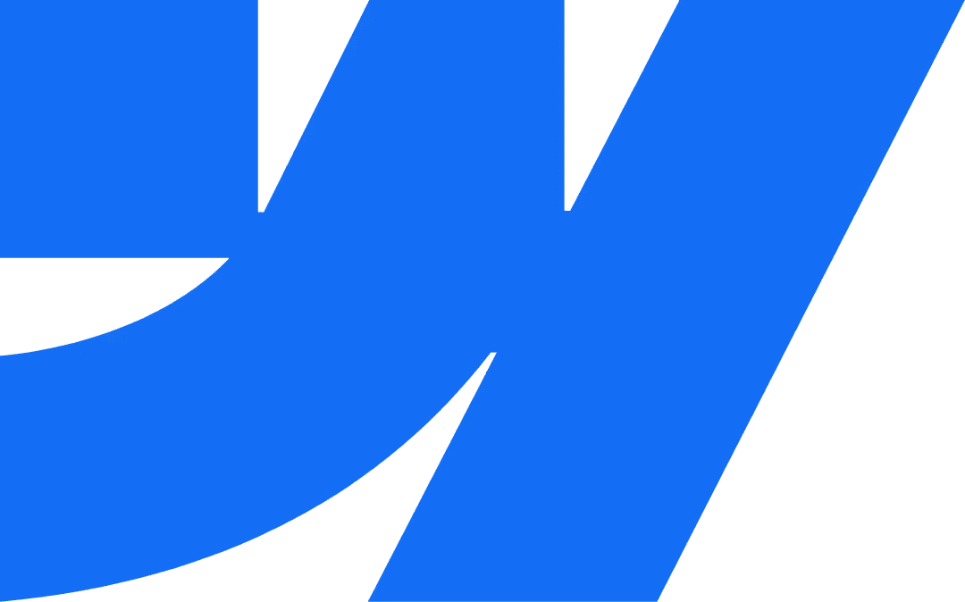 Webflow logo in blue geometric letter W design