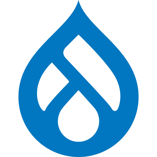Drupal logo as blue water drop icon