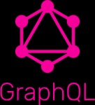 GraphQL logo with pink molecule-shaped icon on black background
