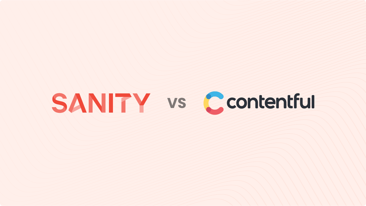 Sanity vs Contentful logos comparison on light pink background