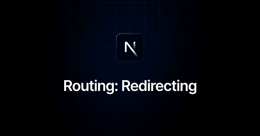 Next.js routing and redirecting documentation page header