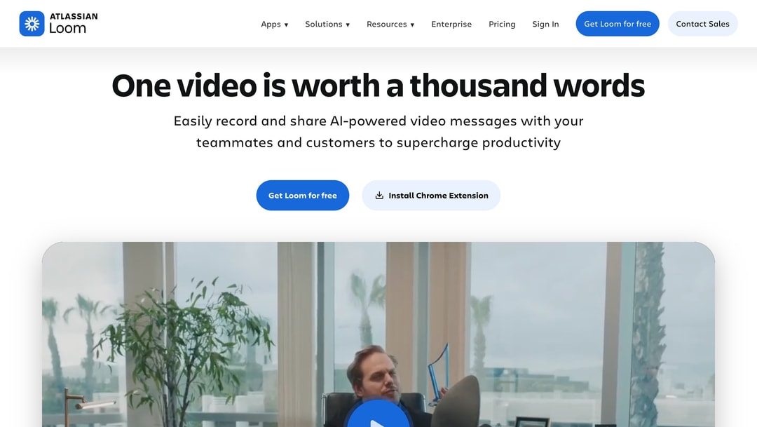 Loom main page on Next.js