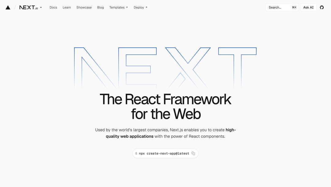 Next.js main banner