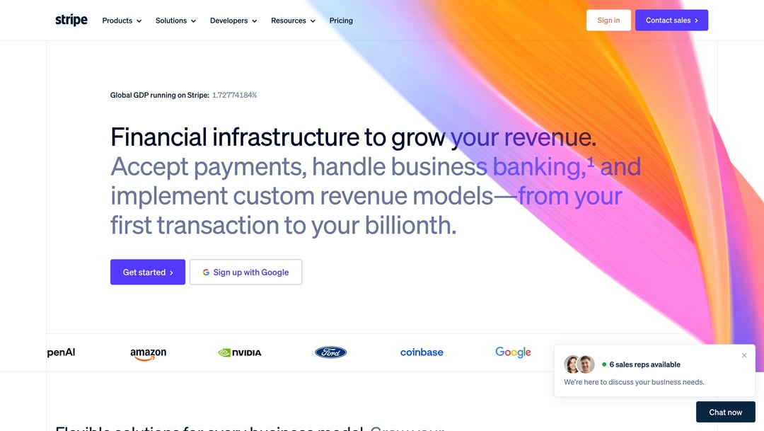 Stripe Main Page