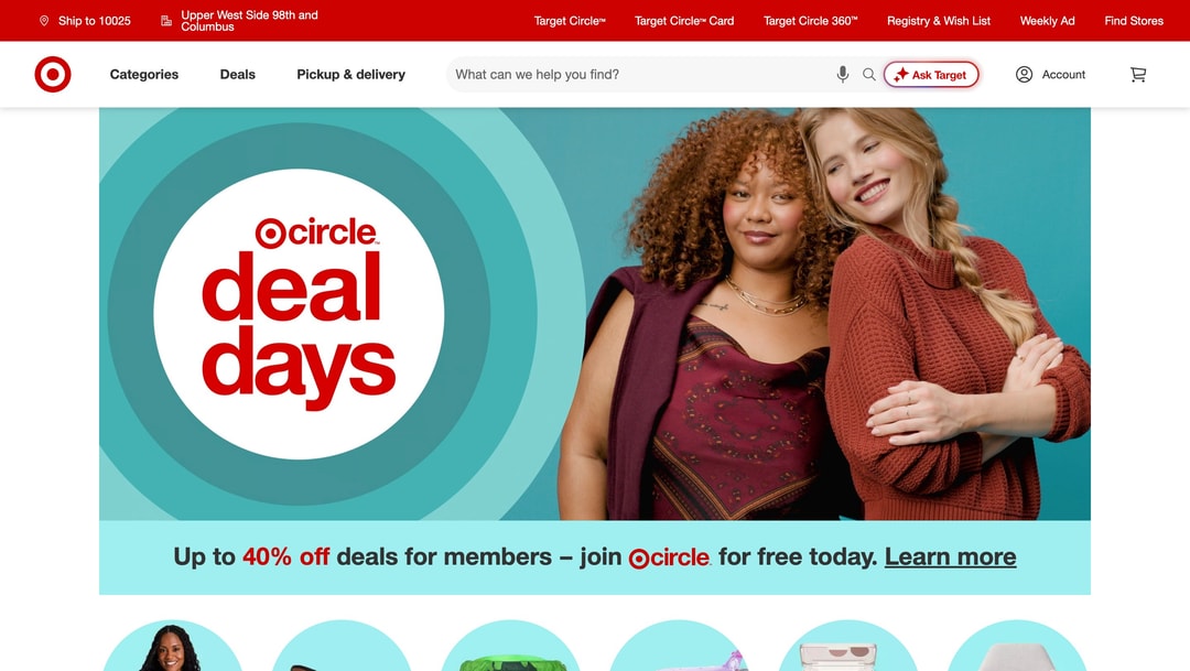 Target main page