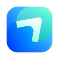 App icon with gradient from blue to teal displaying a white stylized number seven in a rounded square.