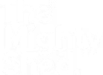 The Mighty Shed logo — white bold text on dark gray background