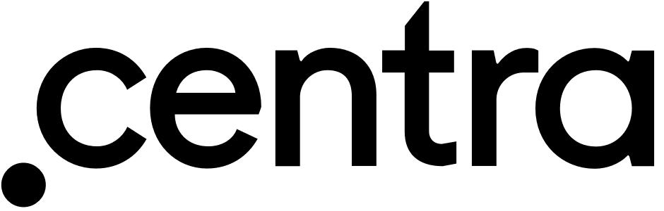 Centra logo in black text with dot accent