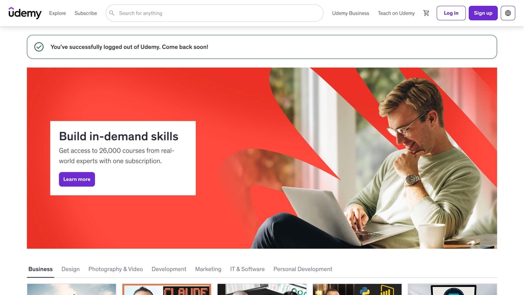 udemy main site