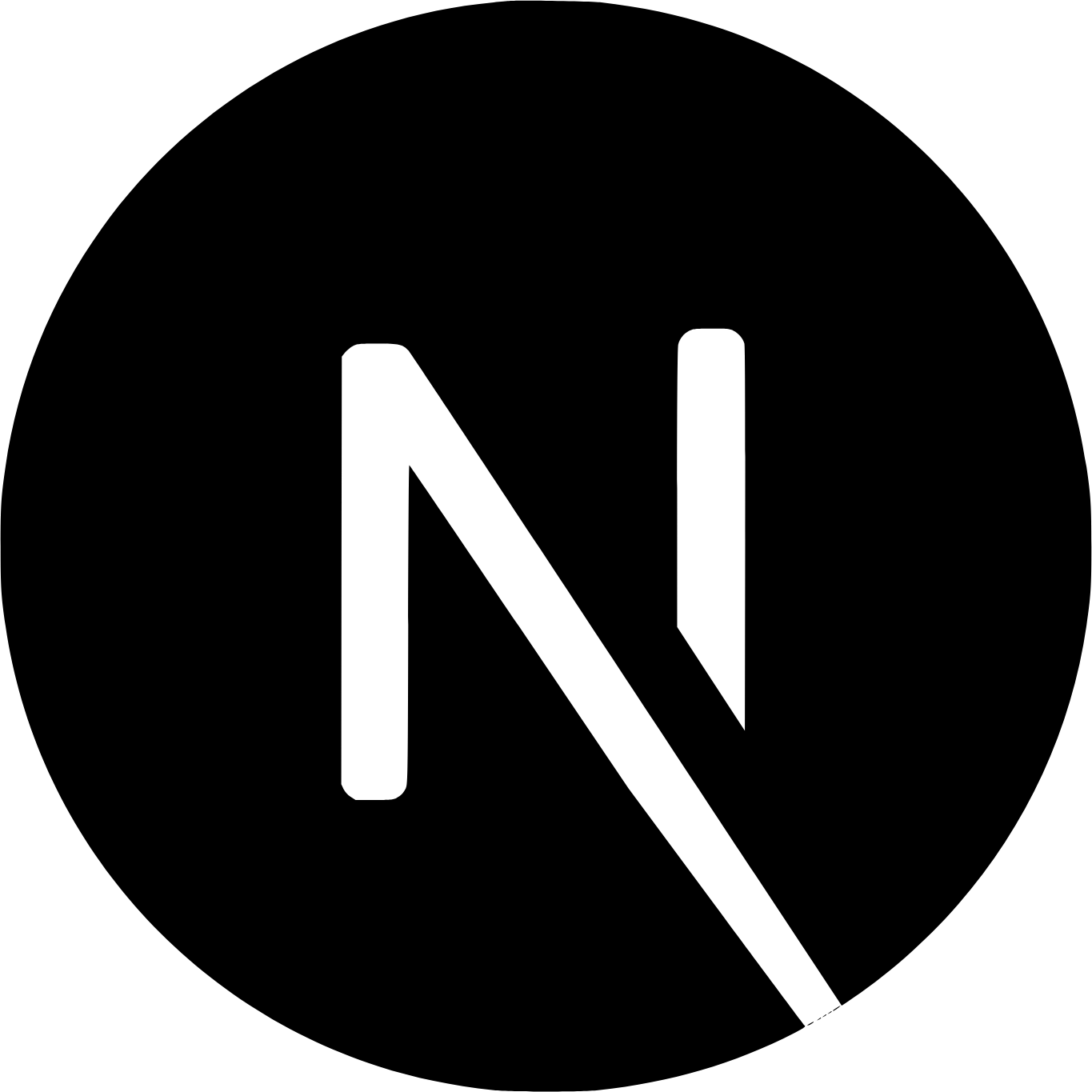 Next.js logo, white N lettermark on black circle