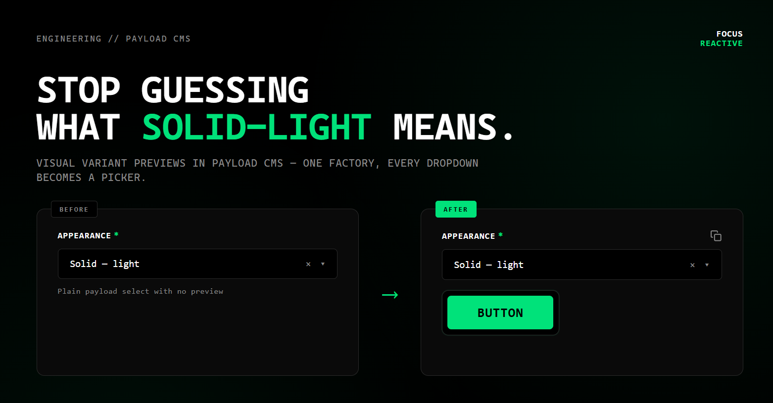 Component design preview in Payload CMS 