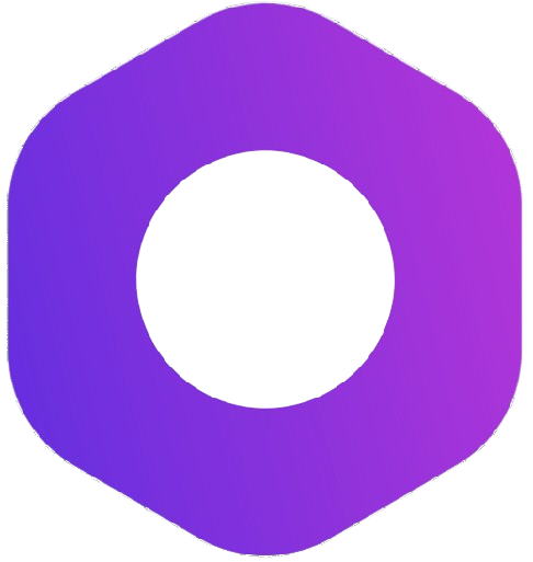 Medusa purple hexagonal ring logo on dark background