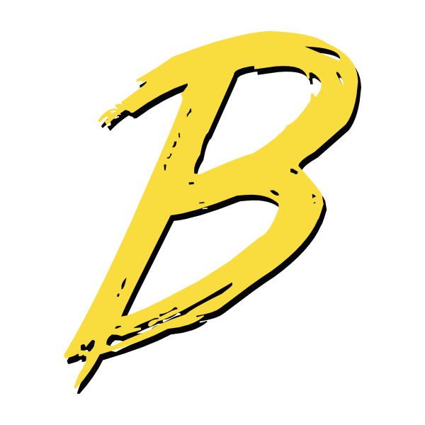 Hand-drawn yellow letter B logo resembling Babel JavaScript compiler