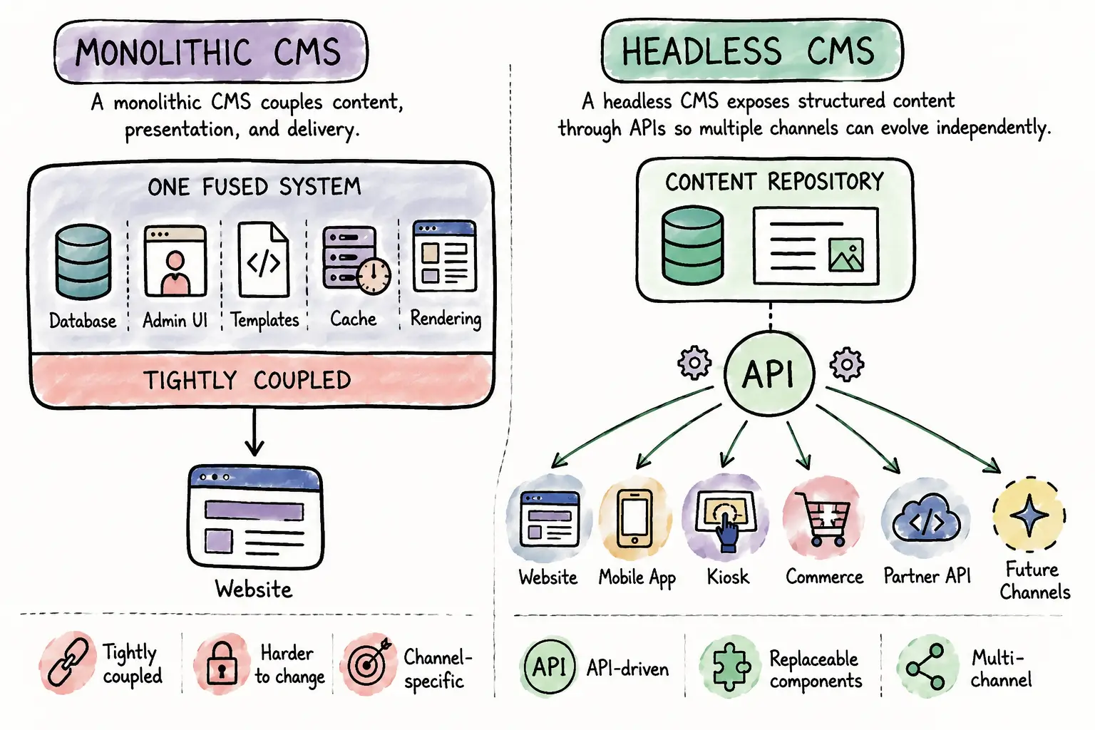 traditional cms vs. headless cms