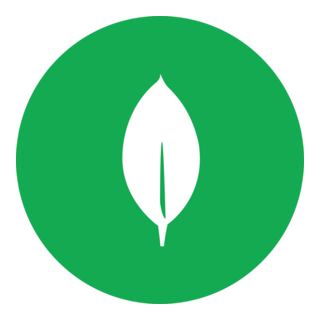 MongoDB logo, green circle with white leaf icon