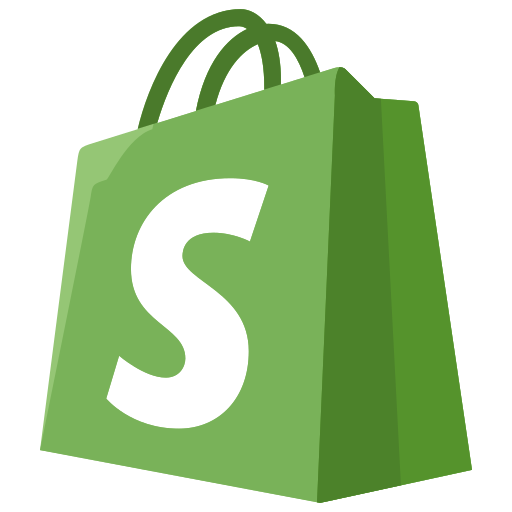 Shopify logo, green shopping bag with white S letter