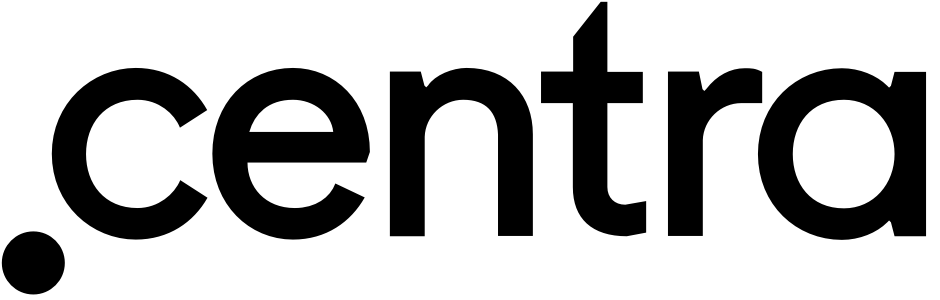 Centra logo in black text with dot accent